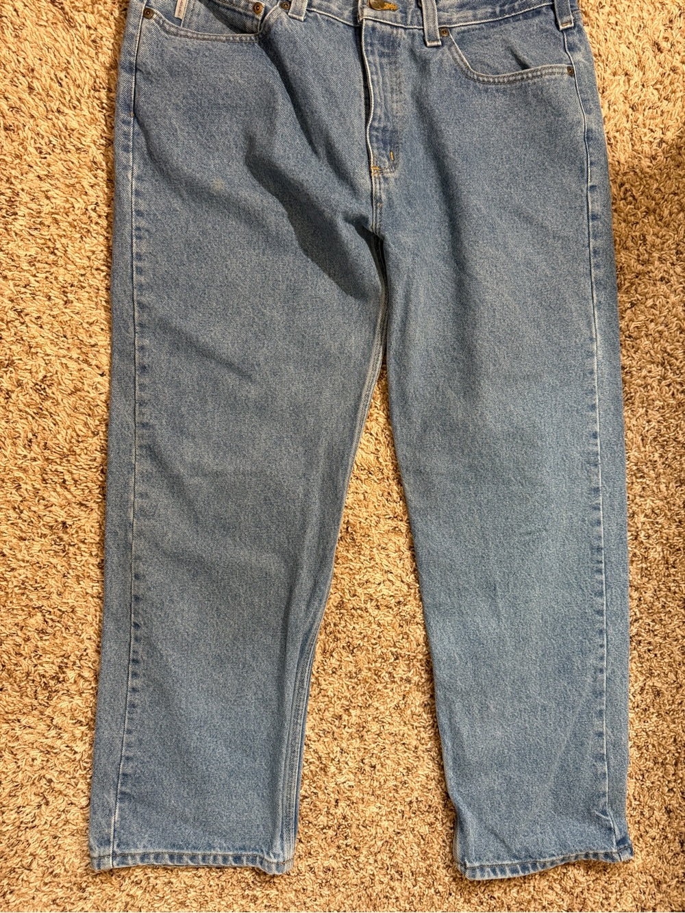 Carhartt Men's Straight Jeans in Light Blue Denim